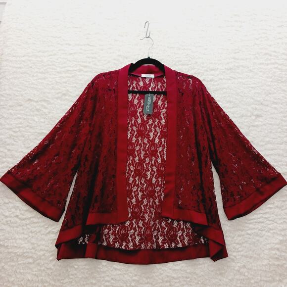 Meaneor Tops - Elegant Red Lace Women's Blouse